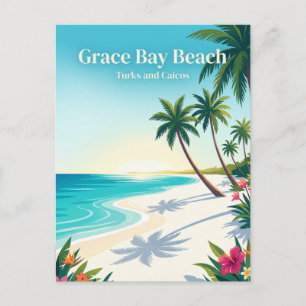Carte Postale Plage de Grace Bay Turks et Caïcos