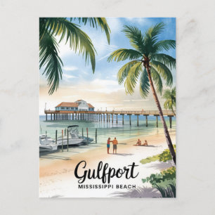 Carte Postale Plage de Gulfport Mississippi
