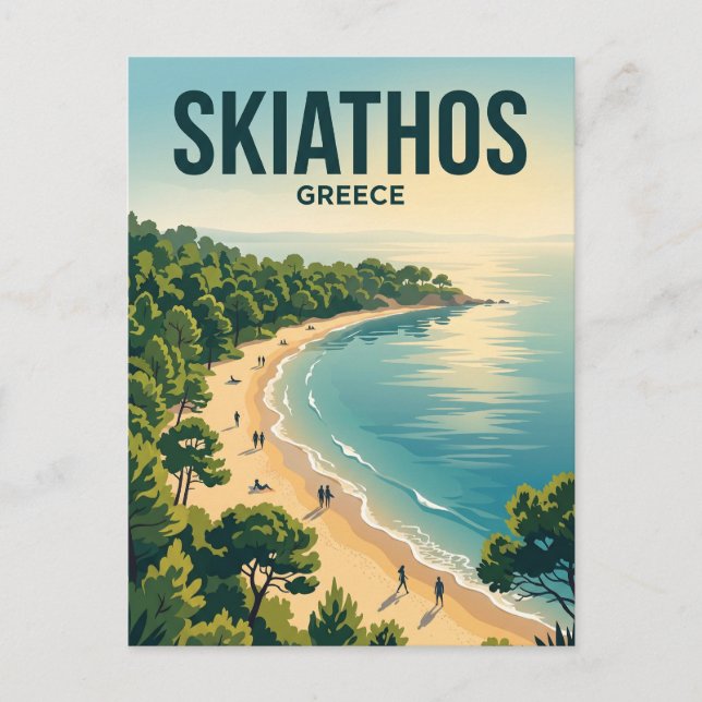 Carte Postale Plage de Koukounaries Grèce (Devant)