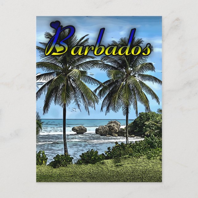 Carte Postale Plage de la Barbade (Devant)