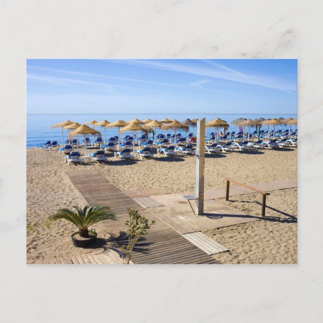 Carte Postale Plage de Marbella sur la Costa del Sol en Espagne (Devant)