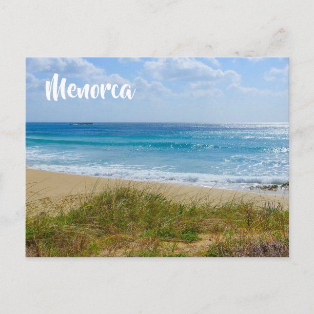 Carte Postale Plage de Minorque et dunes Photo (Devant)