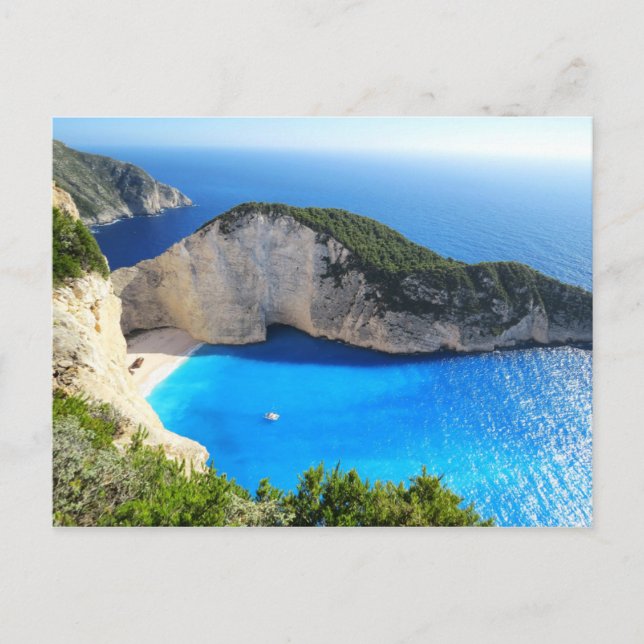 Carte Postale Plage de Navagio, Zakynthos, Grèce (Devant)