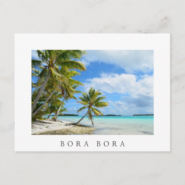 Carte Postale Plage de palmiers du Pacifique à Bora Bora (Devant)