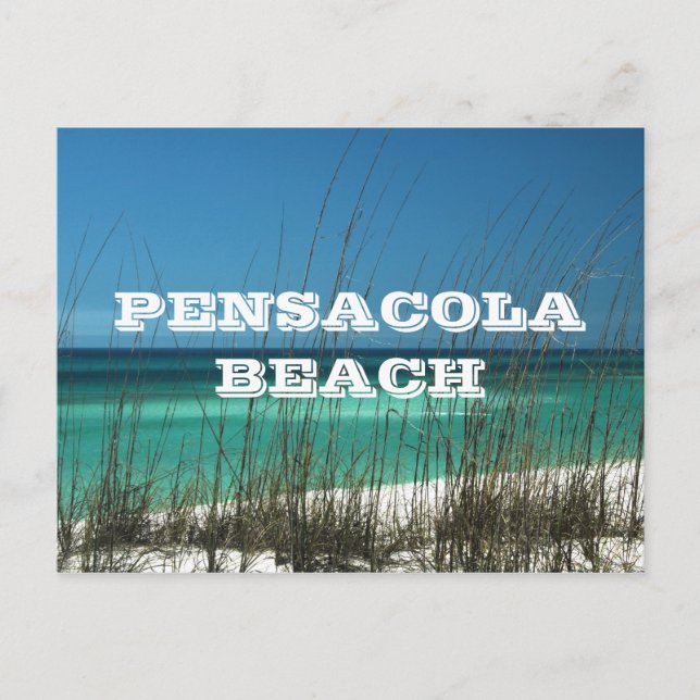 Carte Postale Plage de Pensacola, Floride ~ Côte du Golfe (Devant)