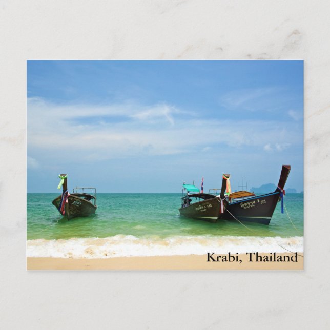 Carte Postale Plage de Railay à Krabi, Thaïlande (Devant)