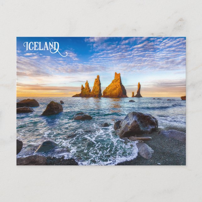 Carte Postale Plage de Reynisfjara, Islande (Devant)