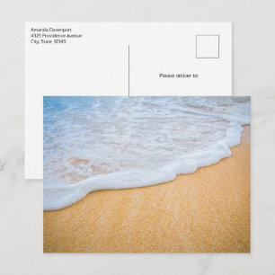 Carte Postale Plage de sable avec Surf en mousse