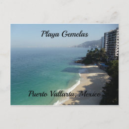Carte Postale Plage de sable mer turquoise Puerto Vallarta, Mexi