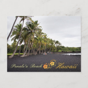 Carte Postale Plage de sable noir de Punaluu, Hawaii