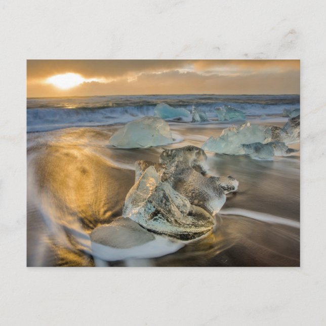 Carte Postale Plage de sable noir | Jokulsarlon Sud Islande (Devant)