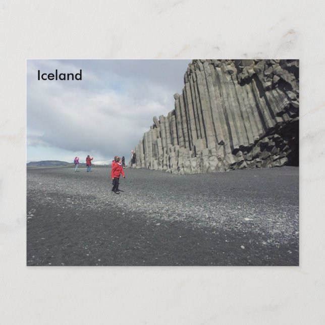 Carte Postale Plage de sable noir Reynisfjara, Islande (Devant)