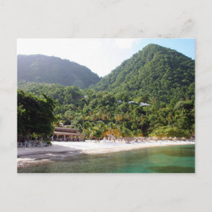 Carte Postale Plage de sable sur l'île de Sainte-Lucie