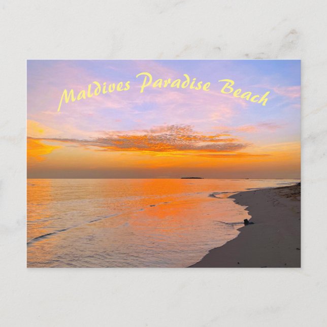 Carte Postale Plage de sable tropicale des Maldives coucher du s (Devant)