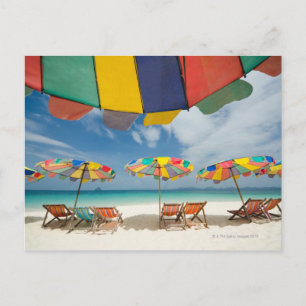 Carte Postale Plage de sable tropicale et mer turquoise. 2