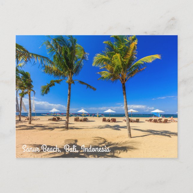 Carte Postale Plage de Sanur, Bali, Indonésie (Devant)