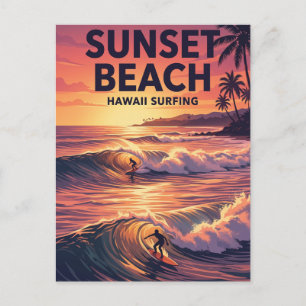 Carte Postale Plage de Sunset, Oahu Hawaï