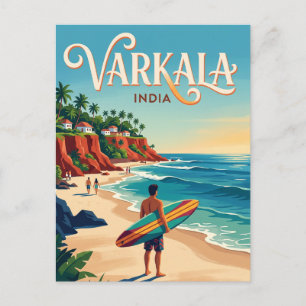 Carte Postale Plage de Varkala Inde