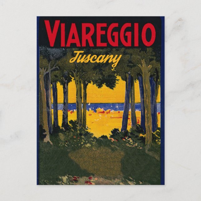 Carte Postale Plage de Viareggio, Toscane, Italie (Devant)