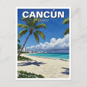Carte Postale Plage de voyage de Cancun Mexique