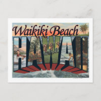 Plage de Waikiki, Hawaii - Scènes à grandes lettre
