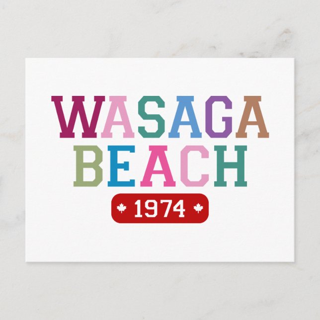 Carte Postale Plage de Wasaga 1974 (Devant)