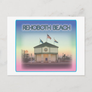 Carte Postale Plage Delaware de Rehoboth - scène d'avenue de