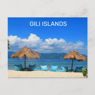 Carte Postale Plage des îles Gili Indonésie