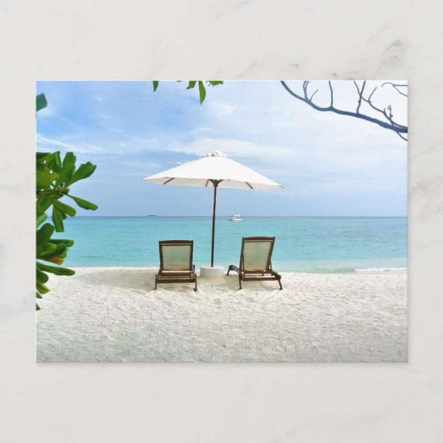 Carte Postale Plage des Maldives (Devant)
