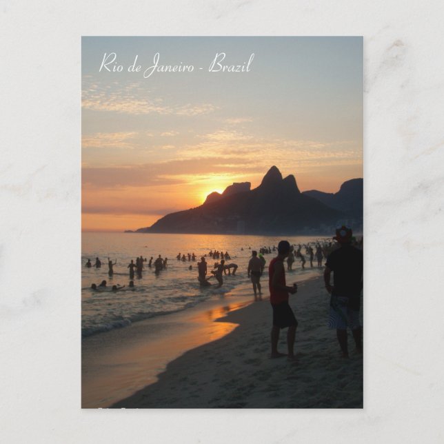 Carte Postale Plage d'Ipanema, Rio de Janeiro, Brésil. (Devant)