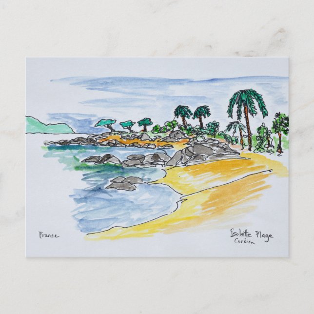 Carte Postale Plage d'Isolella, Ajaccio | Corse, France (Devant)