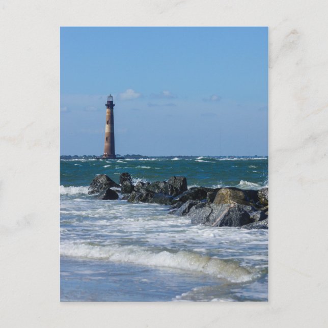 Carte Postale Plage Folly du phare de Morris (Devant)