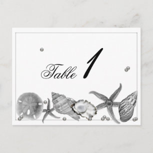 Carte Postale Plage glamour en argent Mariage Numéro de tableau