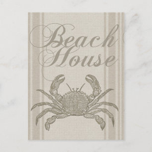 Carte Postale Plage House Crab Seashore