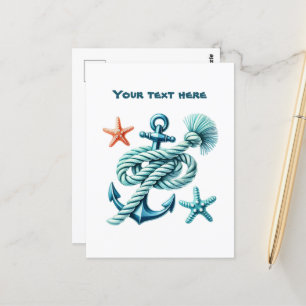 Carte Postale Plage jolie personnalisable Mélange nautique