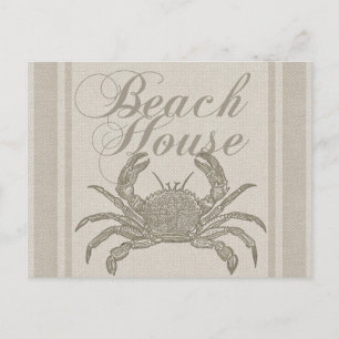Carte Postale Plage Maison Crabe Plage Côte Vintage côtière