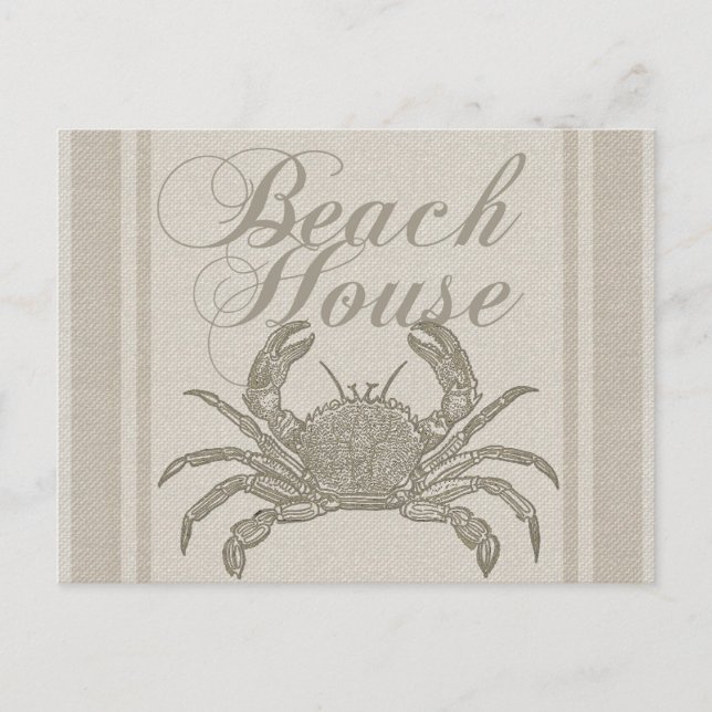 Carte Postale Plage Maison Crabe Plage Côte Vintage côtière (Devant)