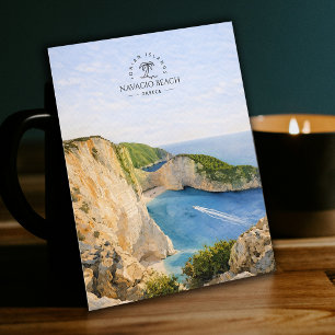 Carte Postale Plage Navagio, Îles Ioniennes Grèce   Aquarelle