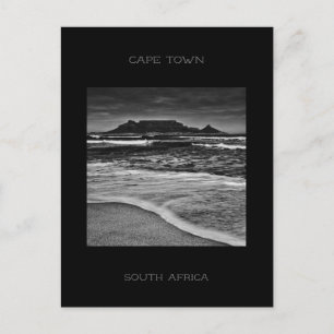 Carte Postale Plage Ocean Monochrome de la Table du Cap