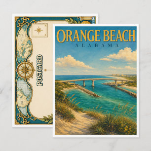 Carte Postale Plage Orange Alabama GeoSaga Passage Perdido