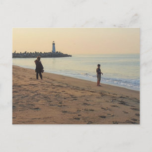 Carte Postale Plage paisible au lever du soleil Souvenir de fami