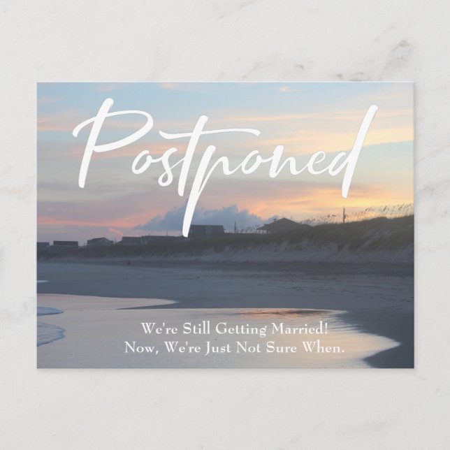 Carte Postale Plage Photo Décontracté Mariage reporté (Devant)