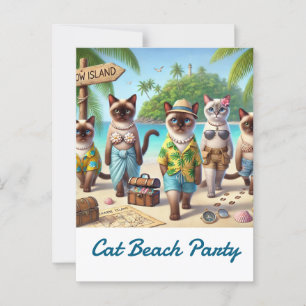 Carte Postale Plage pour Amoureux de les chats Hawaii thème