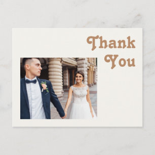 Carte Postale Plage Retro Merci de Mariage photo ivoire