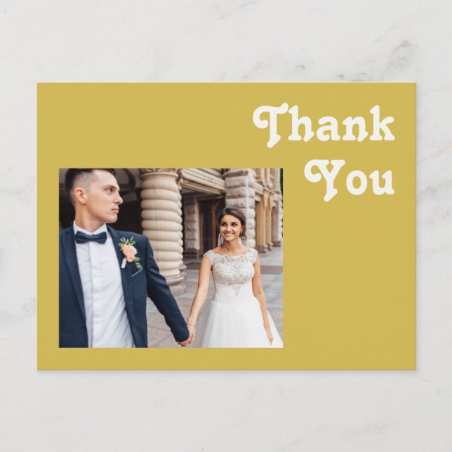 Carte Postale Plage Retro | Merci Mariage Gold Photo (Devant)