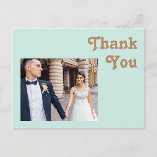 Carte Postale Plage Rétro | Merci pour votre mariage en photo Aq (Devant)
