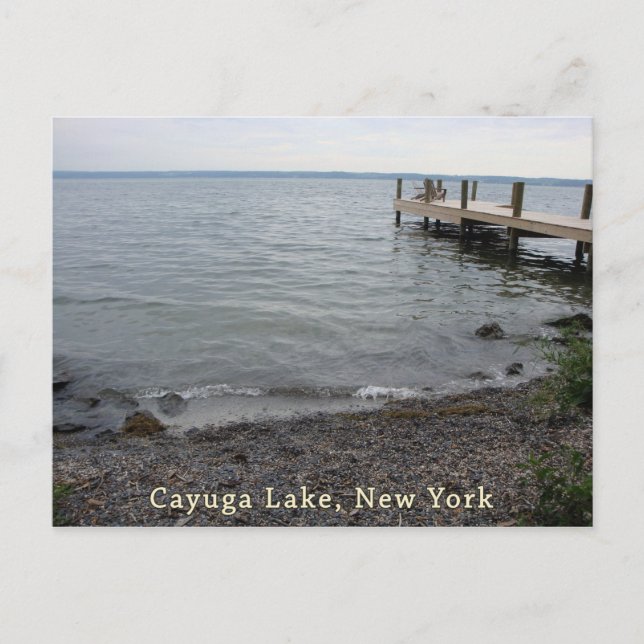 Carte Postale Plage rocheuse du lac Cayuga (Devant)