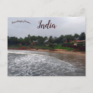 Carte Postale Plage Stormy à Goa en Inde
