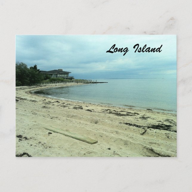 Carte Postale Plage Sur Shelter Island, NY (Devant)