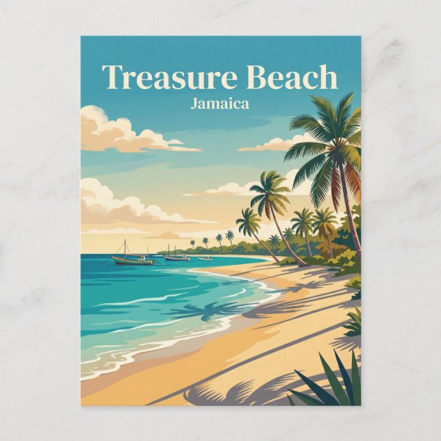 Carte Postale Plage Trésor Jamaïque (Devant)